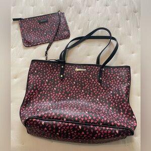Nine West Black and Pink Tote Bag Set